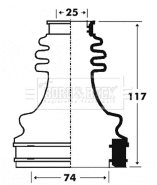 Bota de proteção interna de junta homocinética do semieixo dianteiro para Renault Laguna (BG0)
