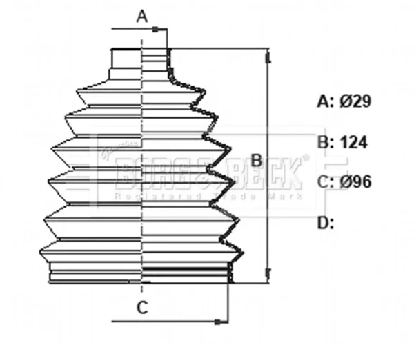 Bota de proteção externa de junta homocinética do semieixo dianteiro para Mercedes R (W251)