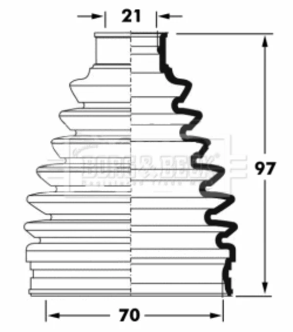 Bota de proteção externa de junta homocinética do semieixo dianteiro para Fiat 500 (312)