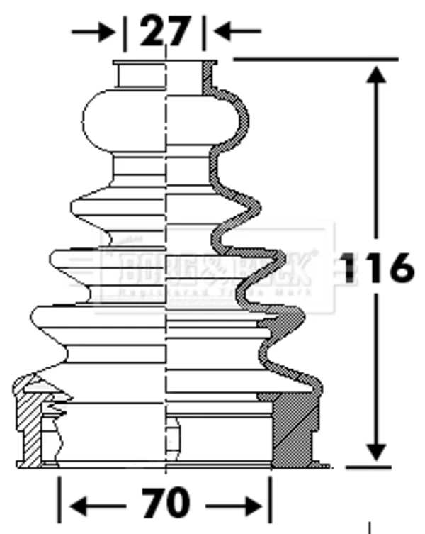 Bota de proteção interna de junta homocinética do semieixo dianteiro para Fiat Croma (194)