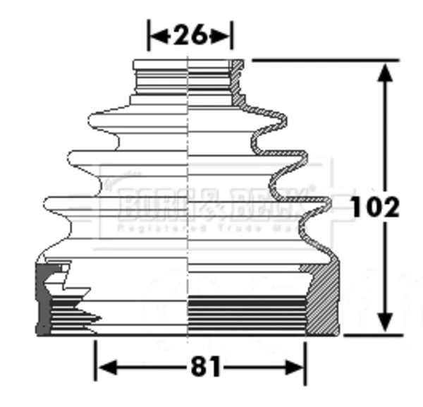 Bota de proteção interna de junta homocinética do semieixo dianteiro para Mitsubishi Lancer (CY_A, CZ_A)