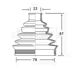 Bota de proteção externa de junta homocinética do semieixo dianteiro Fiat Doblo II