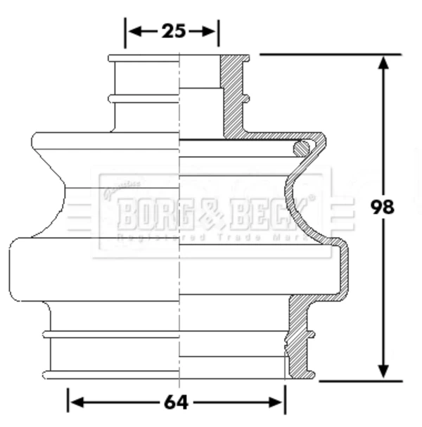 Bota de proteção externa de junta homocinética do semieixo dianteiro на Mercedes E (W123)
