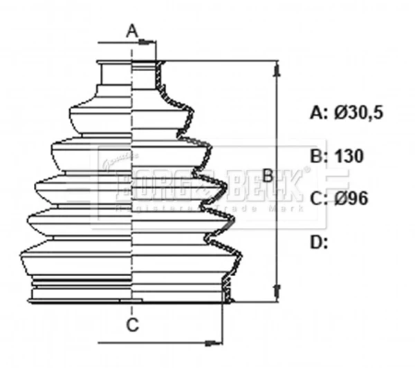 Bota de proteção externa de junta homocinética do semieixo dianteiro para Audi A5 (F57)