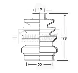 Bota de proteção interna de junta homocinética do semieixo dianteiro para Opel Vectra A 86, 87