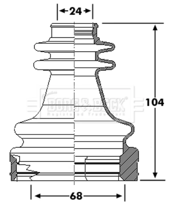 Bota de proteção interna de junta homocinética do semieixo dianteiro para Renault Megane (KM0)