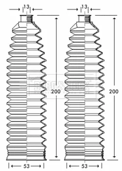 Bota de proteção do mecanismo de direção (de cremalheira) para Opel Zafira A F75