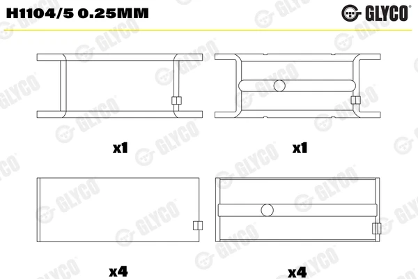 Folhas inseridas principais de cambota, kit, 1ª reparação ( + 0,25) para Fiat Ducato (230L)