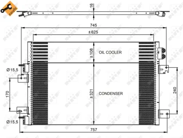 WG2160489 Wilmink Group radiador de aparelho de ar condicionado