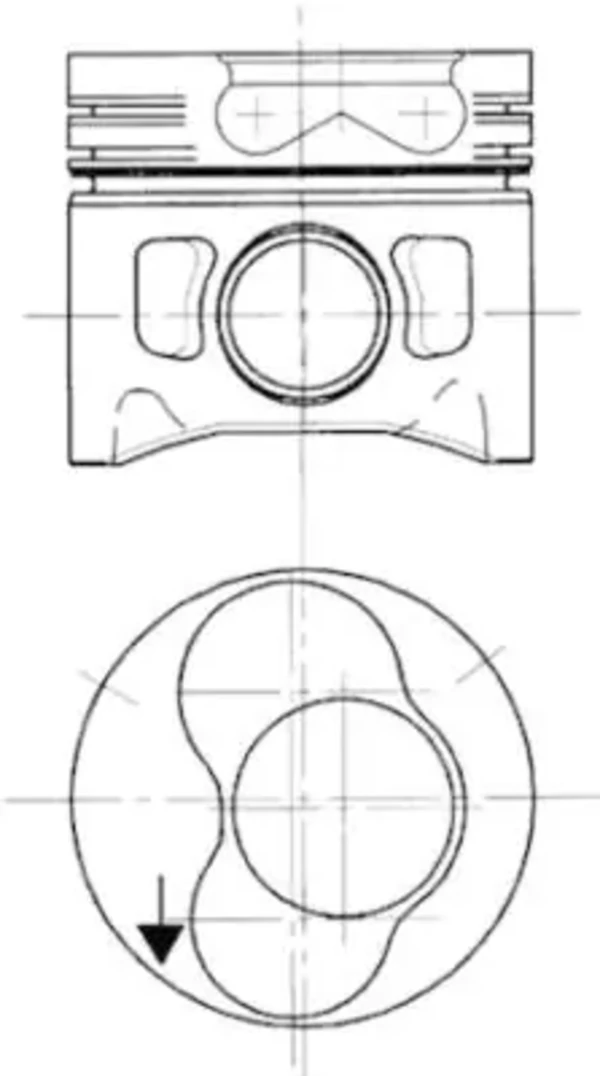 Pistão do kit para 1 cilindro, 2ª reparação ( + 0,50) para Volkswagen Transporter (70XB, 70XC, 7DB, 7DW)