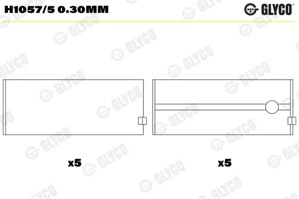 Folhas inseridas principais de cambota, kit, 1ª reparação ( + 0,25) Citroen C15 