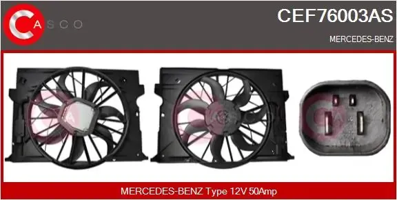 Ventilador elétrico de esfriamento montado (motor + roda de aletas) Mercedes CLS C219