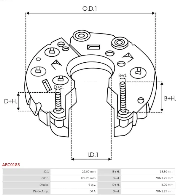 Eixo de diodos do gerador Renault Megane 3 KZ0, KZ1