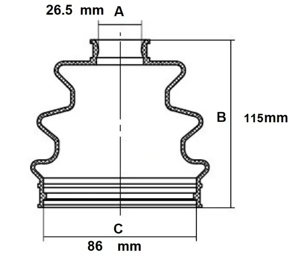 Bota de proteção externa de junta homocinética do semieixo dianteiro Mazda CX-5 1 KE, GH