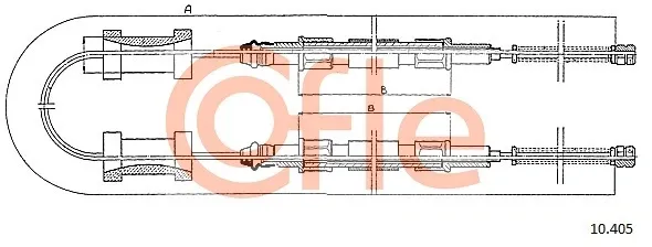 Cabo traseiro direito/esquerdo do freio de estacionamento Audi 80 B2