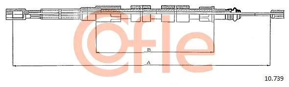 Cabo traseiro direito/esquerdo do freio de estacionamento 10739 Cofle