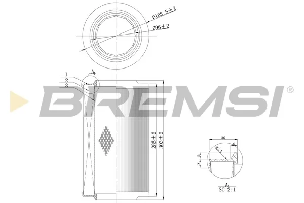 Filtro de ar FA0115 Bremsi