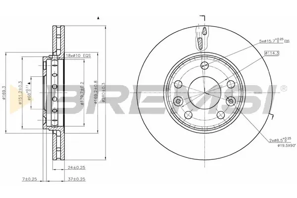Disco do freio dianteiro Renault Scenic 3 JZ0, JZ1
