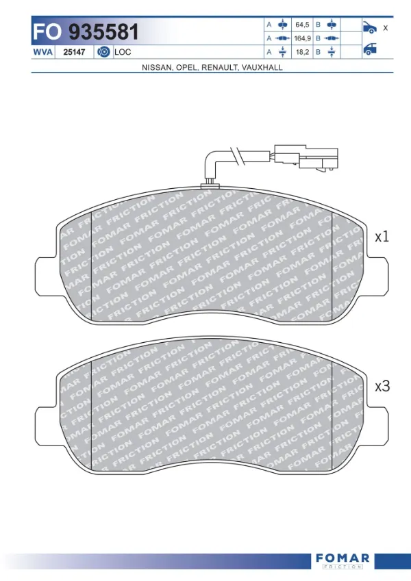 Sapatas do freio dianteiras de disco Renault Master III сaixa (FV, JV) (2010 - 2025) preço, a partir de