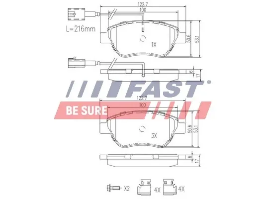 Sapatas do freio dianteiras de disco FT29112 Fast