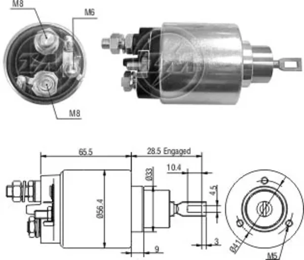 Relê retrator do motor de arranco para Fiat Palio (178BX)