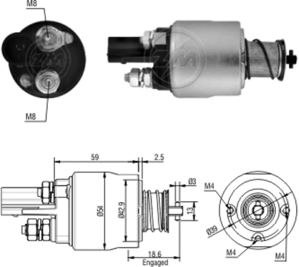 Relê retrator do motor de arranco para Volkswagen Passat (357)