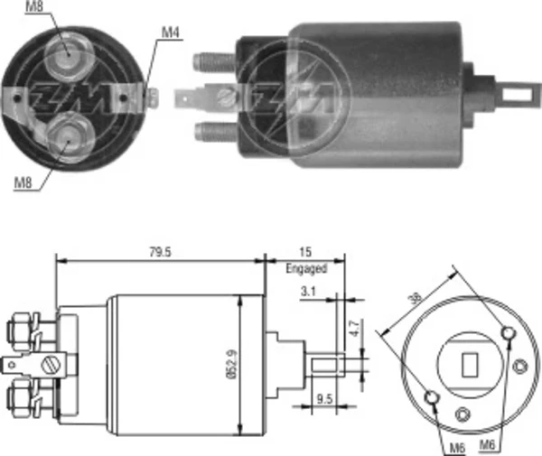 Relê retrator do motor de arranco para Ford Maverick (UDS, UNS)