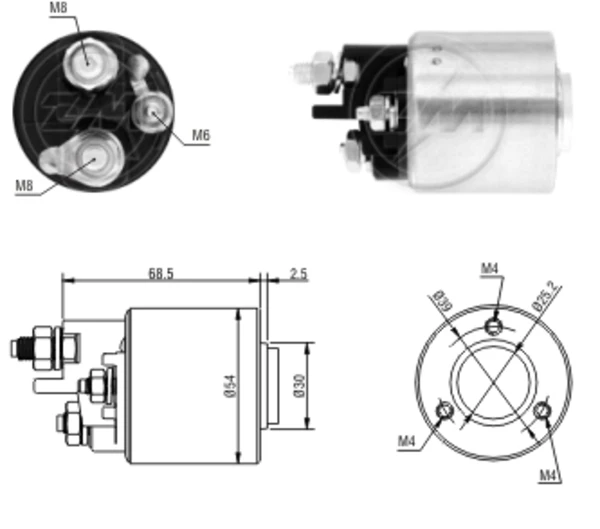 Relê retrator do motor de arranco para Ford Mondeo (CA2)