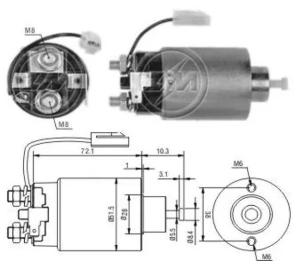Relê retrator do motor de arranco para Hyundai Sonata 