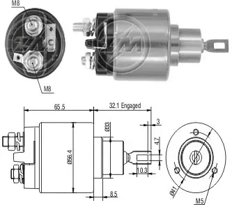 Relê retrator do motor de arranco Fiat Uno 146A