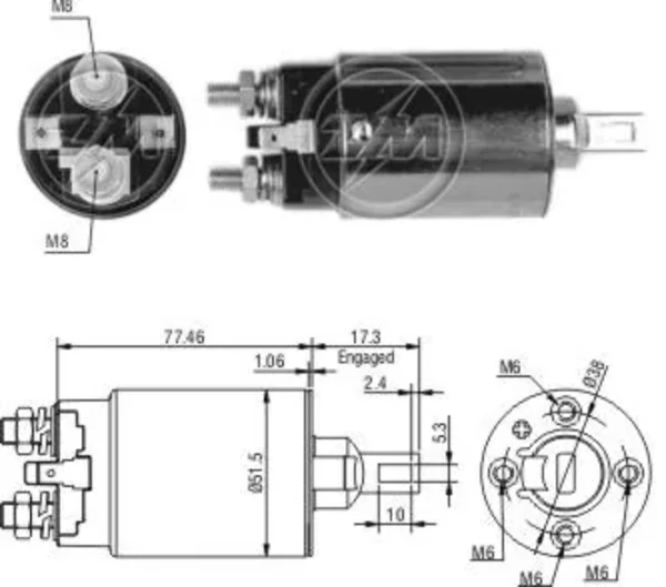 ZM692 ZM relê retrator do motor de arranco