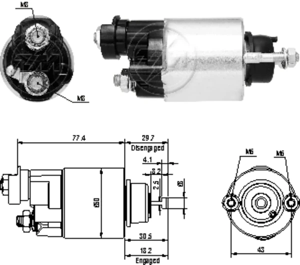 Relê retrator do motor de arranco para Honda Jazz (GD)