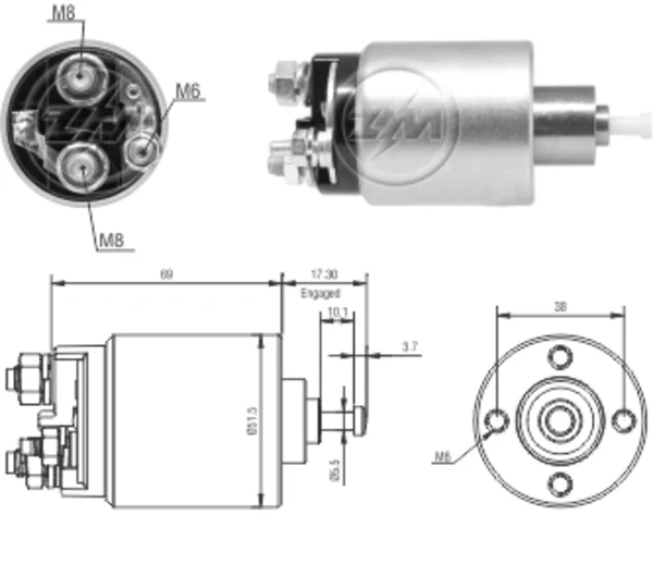 Relê retrator do motor de arranco para Ford Mondeo (B4Y)