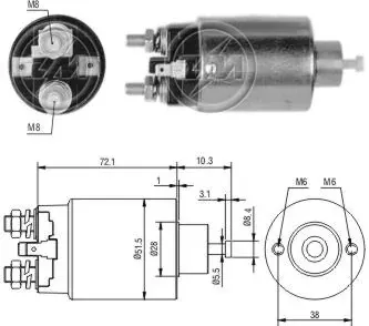 Relê retrator do motor de arranco ZM697 ZM