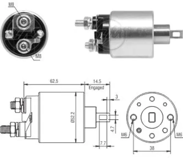 ZM3710 ZM relê retrator do motor de arranco