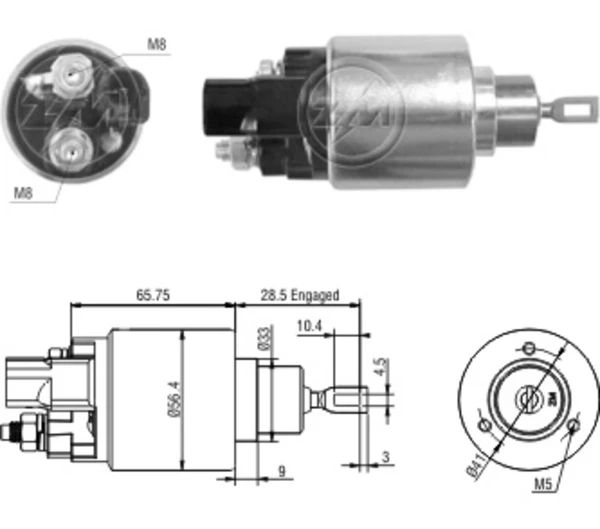 Relê retrator do motor de arranco para Toyota Hilux (KUN25)