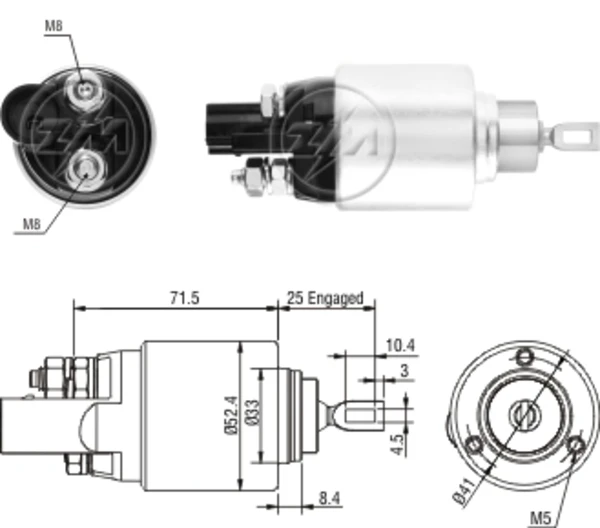 Relê retrator do motor de arranco para Volkswagen Polo (6R)