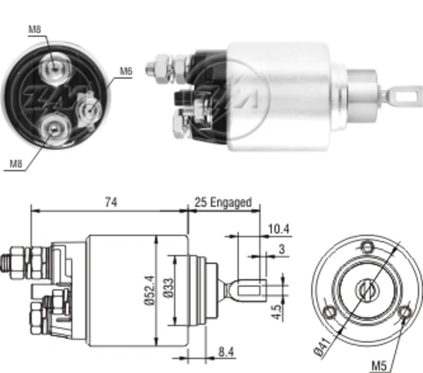 Relê retrator do motor de arranco para Fiat Punto (188AX)