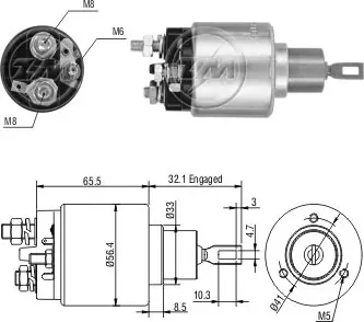 Relê retrator do motor de arranco para Ford Escort (ANL)
