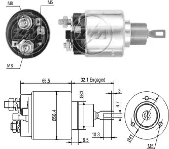 Relê retrator do motor de arranco 1986SE1532 Bosch