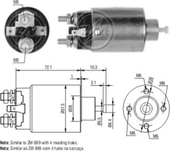 Relê retrator do motor de arranco para Hyundai Pony 