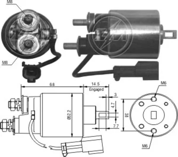 Relê retrator do motor de arranco ZM718 ZM