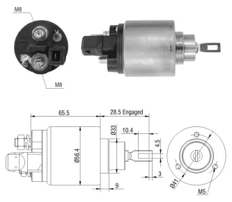 Relê retrator do motor de arranco Skoda Octavia II A5