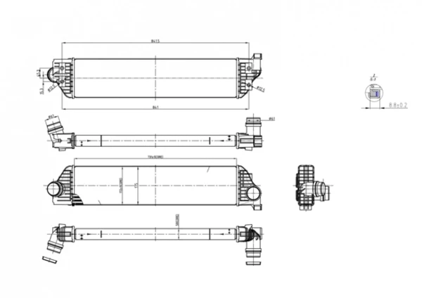 2141000Q0D Nissan radiador de intercooler