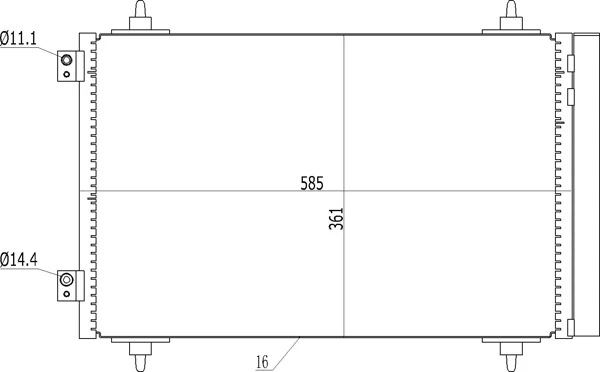 Radiador de aparelho de ar condicionado para Peugeot 807 (E)