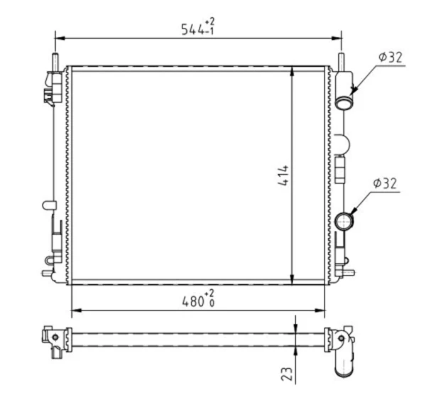 Radiador de esfriamento de motor para Dacia Sandero (BS0, 1)