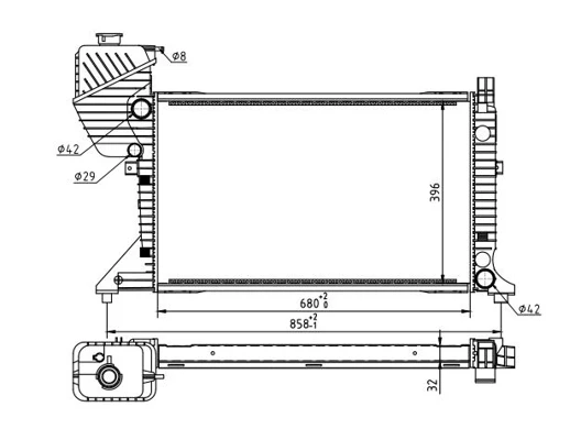 Radiador de esfriamento de motor para Fiat Ducato (230L)