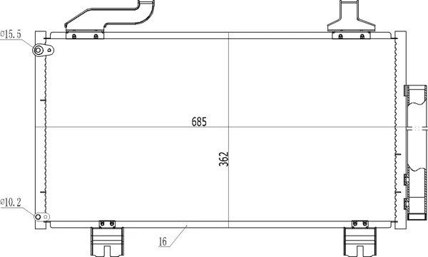 Radiador de aparelho de ar condicionado para Honda Accord (CU)