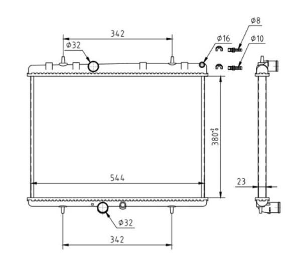 Radiador de esfriamento de motor para Citroen C4 (LC)