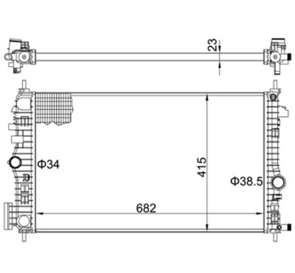 Radiador de esfriamento de motor para Opel Insignia (G09)